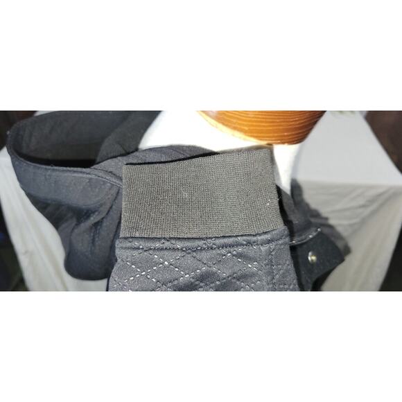 The North Face Womens Medium Black Diamond Quilt Pattern Hooded Snap Zip Jacket - Picture 7 of 10